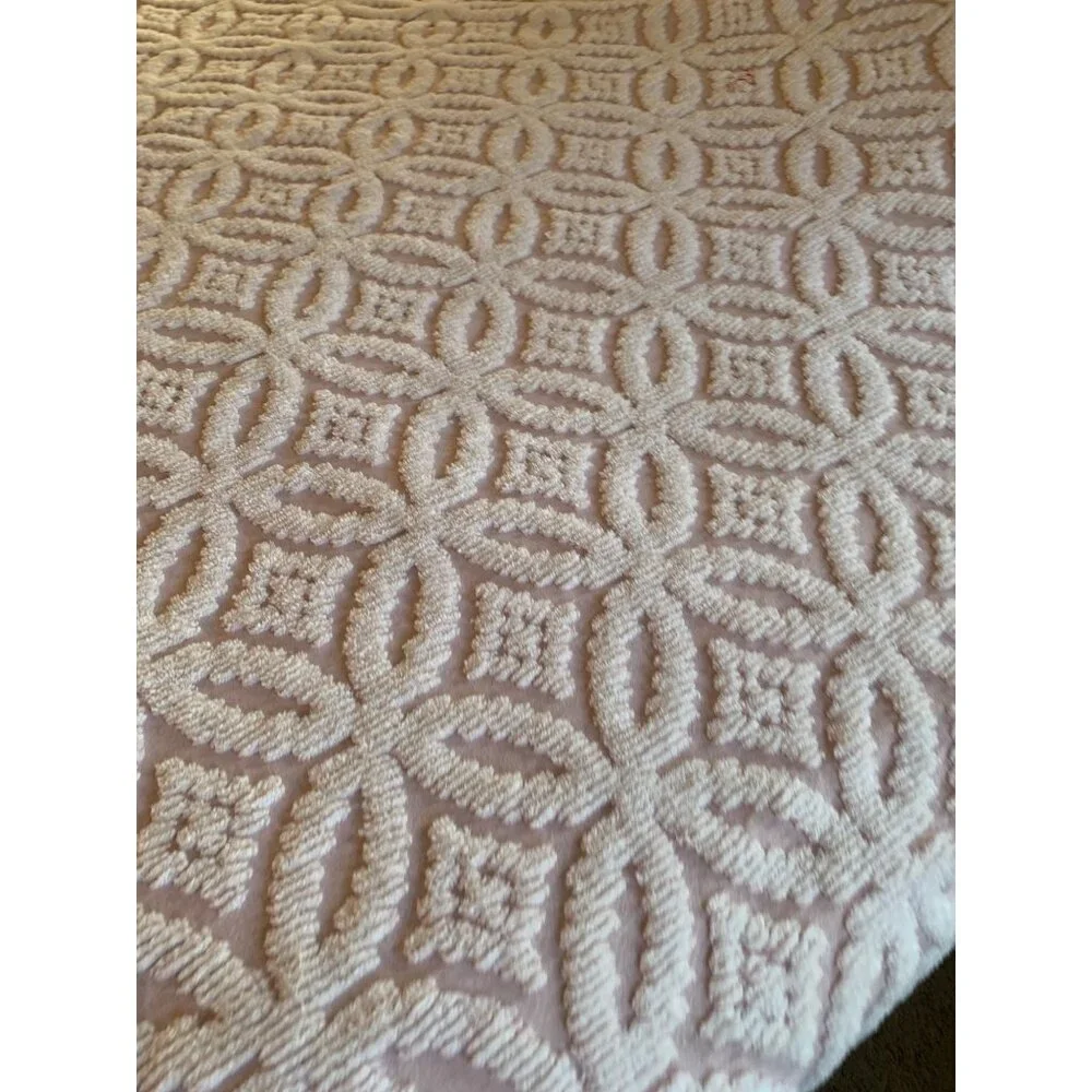Vintage Pink Chenille Bedspread 98